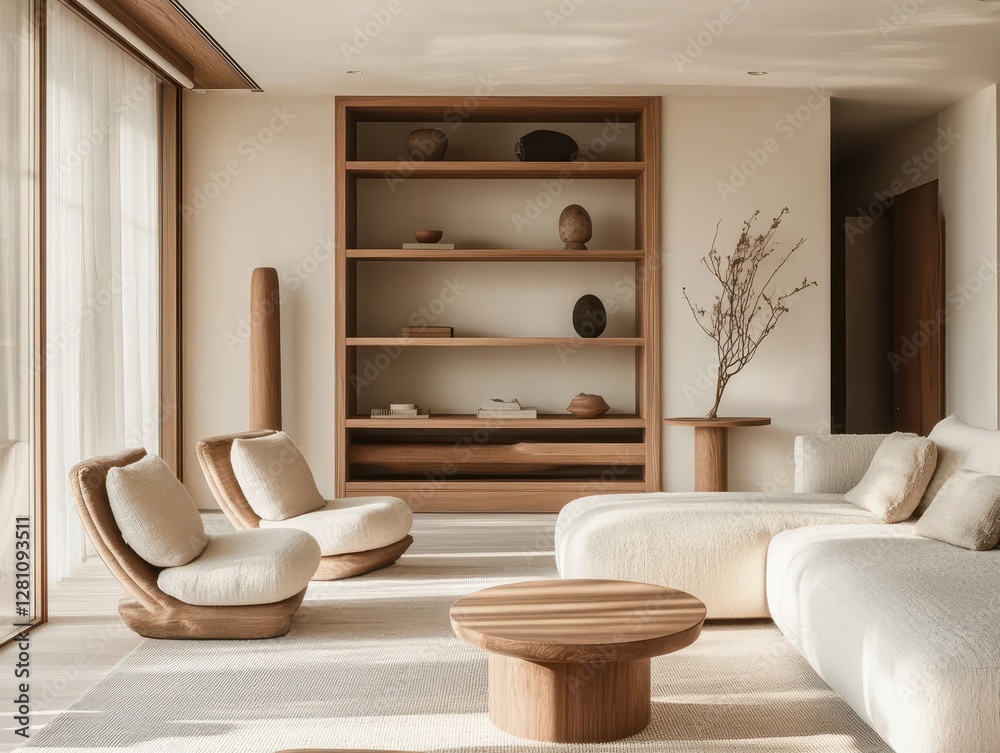 Fototapeta premium A Well Appointed Living Room Featuring Interior Furnishings