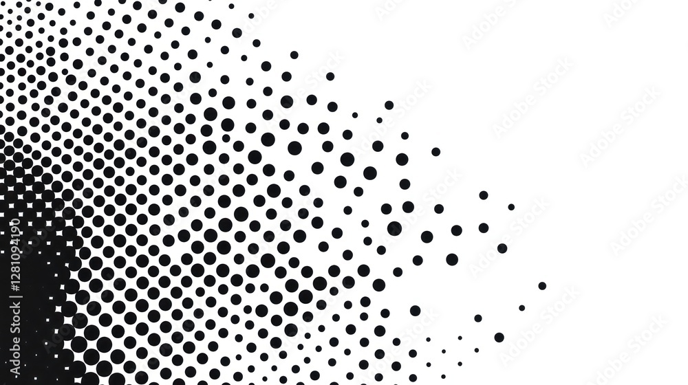 Abstract Halftone Dots Design: Black and White Circular Pattern Abstract Halftone Dots Design: Black and White Circular Pattern