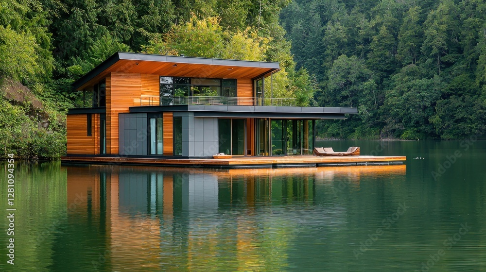 Obraz premium Floating House on Water