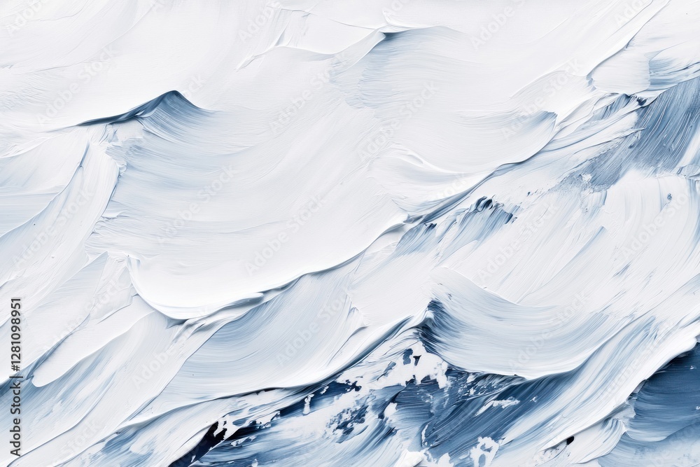 Obraz premium Abstract white and blue paint texture.