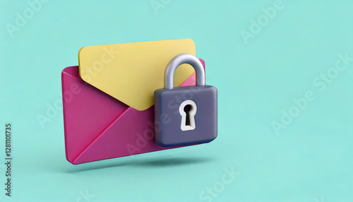 A colorful envelope with a padlock symbolizing secure communication and privacy.