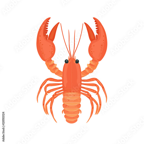 Flat vector lobster bisque, minimalist design, isolated on a white background.

