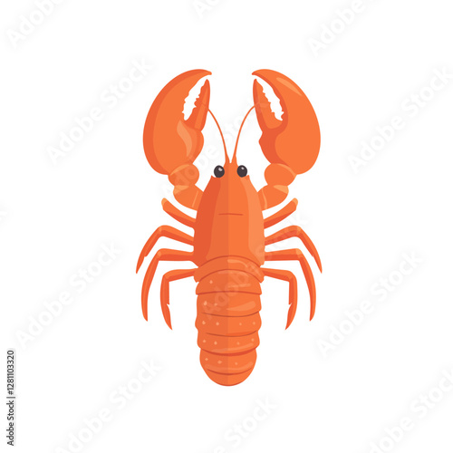 Flat vector lobster tail, minimalist design, isolated on a white background.

