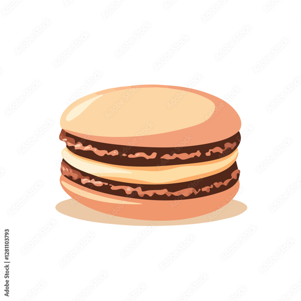 Flat vector macaron, minimalist design, isolated on a white background.
Flat vector macaron, minimalist design, isolated on a white background.