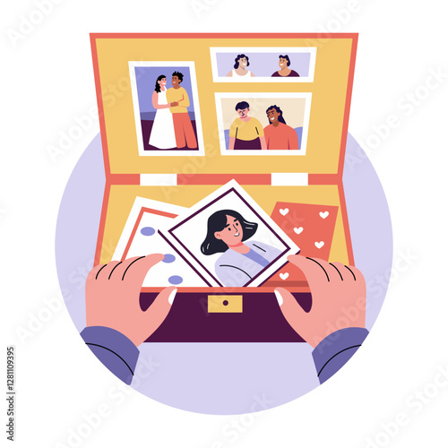 Memory box illustration in flat style 