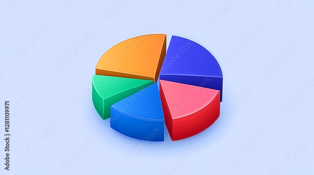 Analyzing data trends color-coded pie chart visualization digital presentation business environment top-down view Analyzing data trends color-coded pie chart visualization digital presentation business environment top-down view
