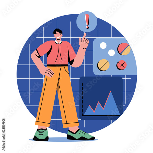 A flat style illustration of a creative person 