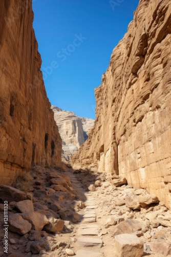 Wallpaper Mural A dirt road winding between rocky cliffs in a desert landscape. Torontodigital.ca