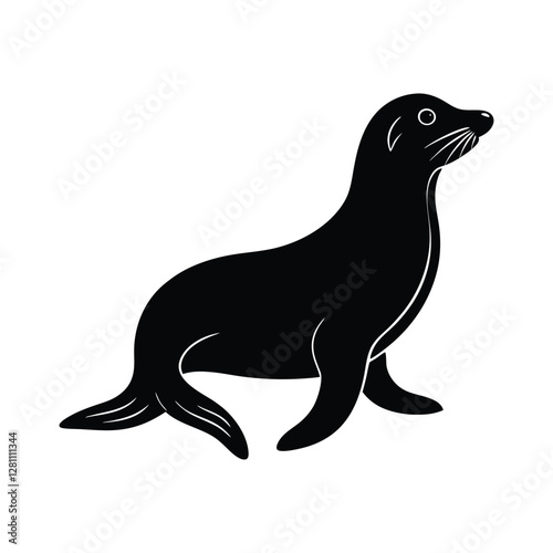 sea lion silhouette vector illustration