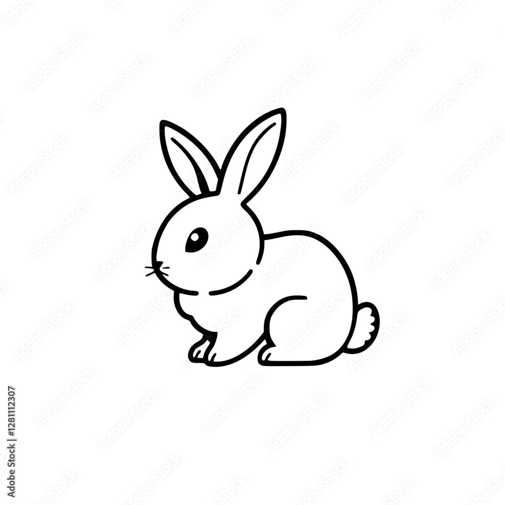 Cartoonish depiction of a rabbit standing, in a white background. Cartoonish depiction of a rabbit standing, in a white background.