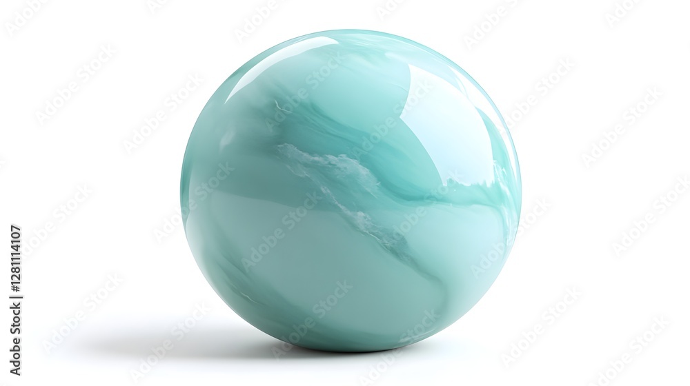 High Quality Green Jade Sphere Isolated on White Background