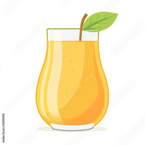 Flat vector pear juice, minimalist design, isolated on a white background.


