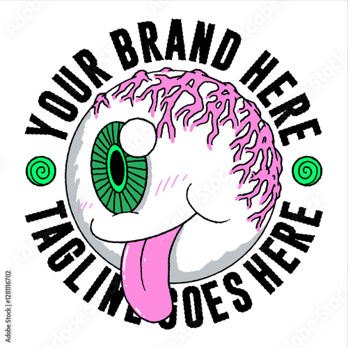 T-shirt Illustration Graphic Shirt Eyeball Eye Cartoon music merch band pop punk rock teenage hand draw drawing t shirt merchandise gildan white