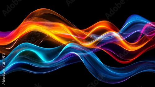 Fiber optic lights dramatically create an abstract digital display
