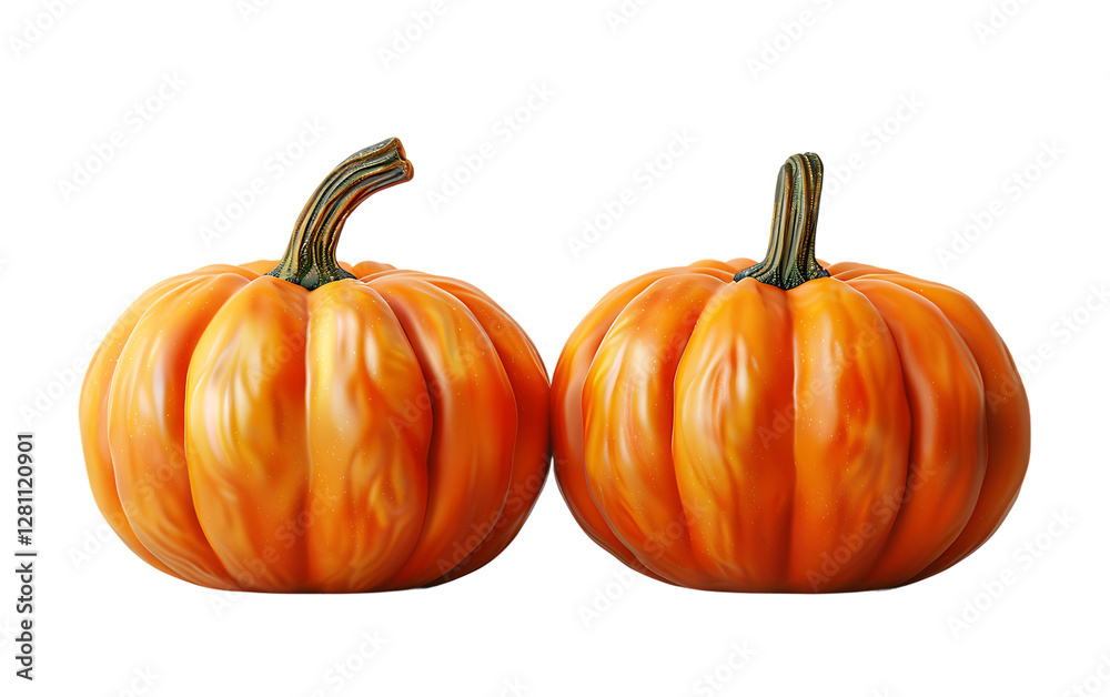 Fototapeta premium Two Perfect Pumpkins for Autumn Harvest and Thanksgiving Decorations