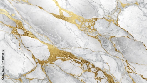 Marble Texture in White and Gold with Intricate Natural Veining and a Glossy Finish refined and luxurious marble texture featuring a pristine white base enhanced by intricate natural veining  photo