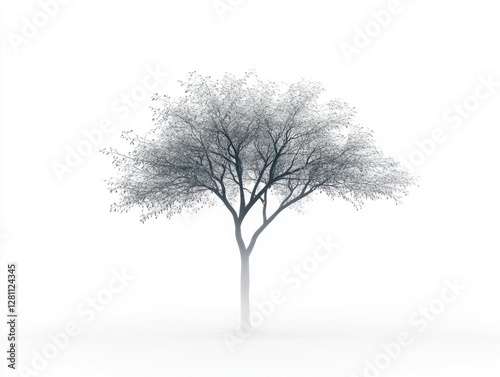 Wallpaper Mural A minimalist artwork of a snow-covered tree with no leaves. Torontodigital.ca