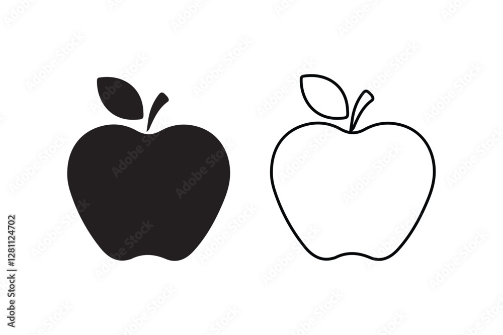 Fresh Apple Vector Icon for Healthy Food and Nutrition Design. Minimal Apple Icon in Flat and Outline Style for Digital Use. Juicy Red and Green Apple Vector Illustration for Organic Food Concepts Fresh Apple Vector Icon for Healthy Food and Nutrition Design. Minimal Apple Icon in Flat and Outline Style for Digital Use. Juicy Red and Green Apple Vector Illustration for Organic Food Concepts