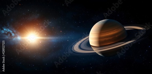 Enveloped in radiant light rings  this sophisticated artificial planet s surface is marked with energy grids and digital designs