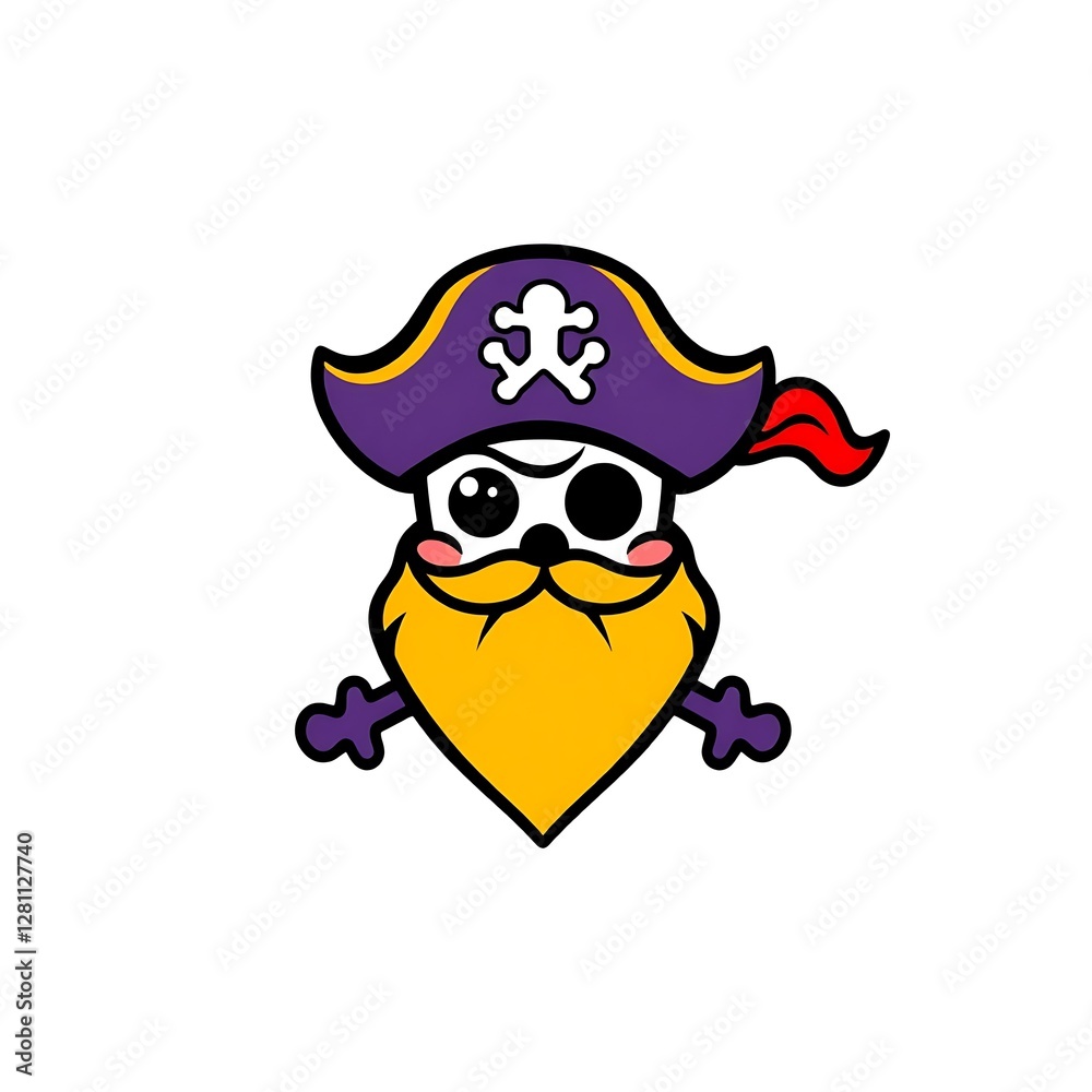 Naklejka premium Bold Pirate Logo on White Background for Branding and Merchandise