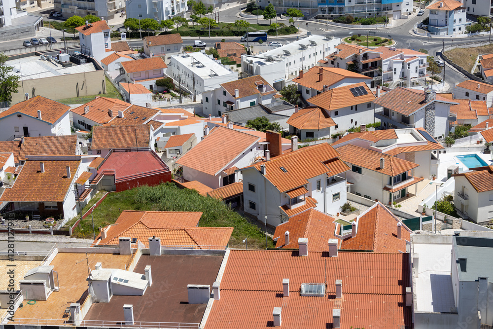 Panoramic view of Nazare town from above, Portugal 06 13 2024 Panoramic view of Nazare town from above, Portugal 06 13 2024