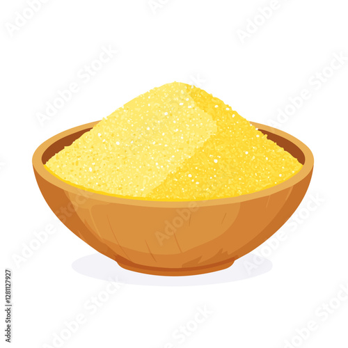 Flat vector polenta, minimalist design, isolated on a white background.

