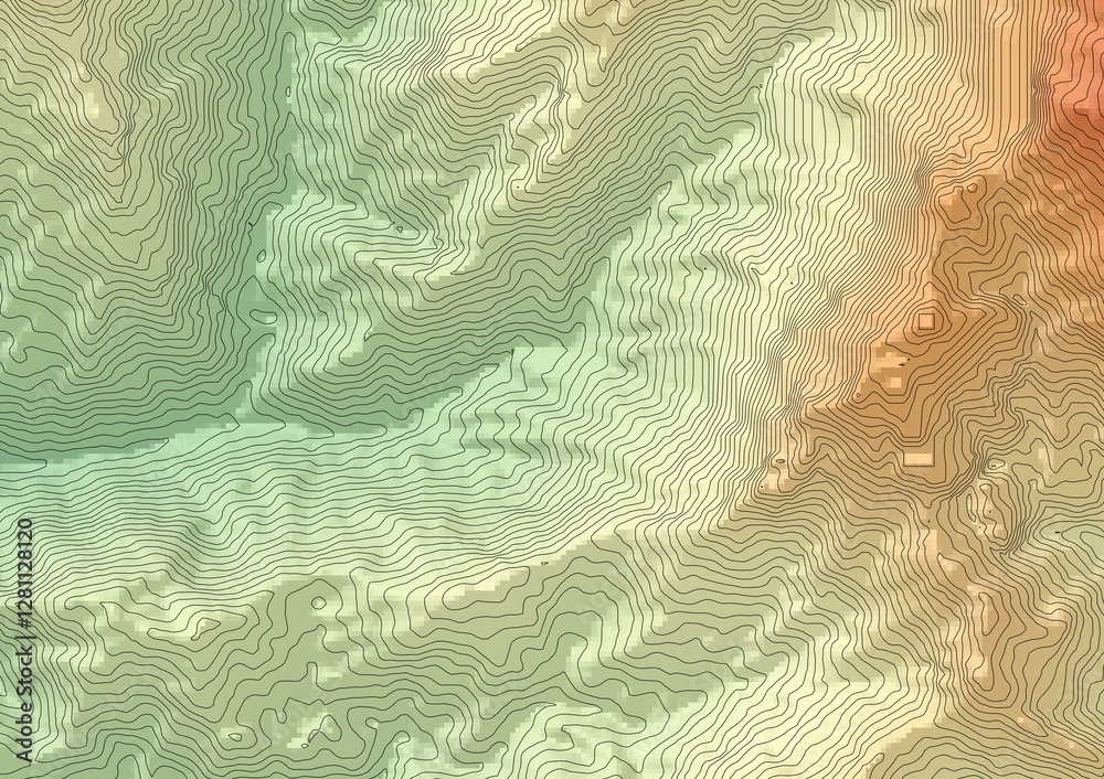 Mapa topográfico, curvas de nivel