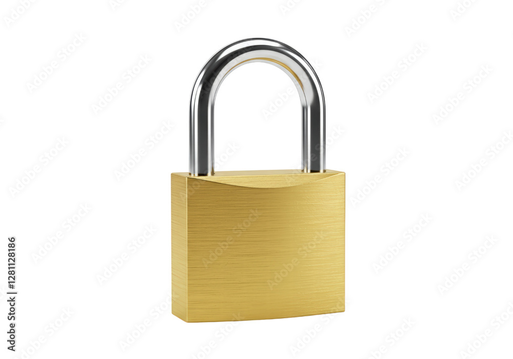 Isolated Padlock Security Concept in Gold and Silver Design Isolated Padlock Security Concept in Gold and Silver Design