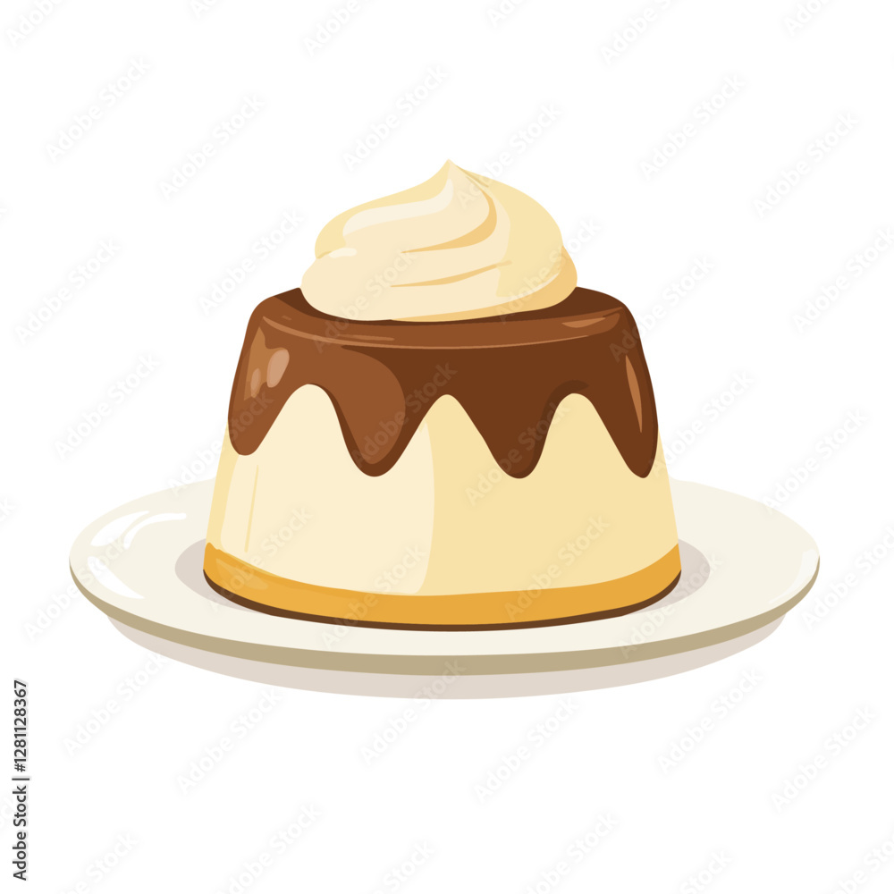 Flat vector pudding, minimalist design, isolated on a white background.
Flat vector pudding, minimalist design, isolated on a white background.