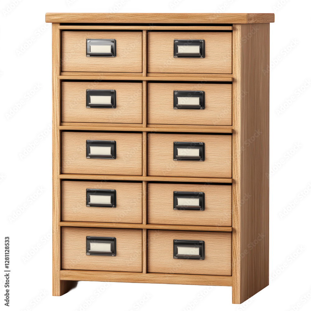 A filing cabinet made of a wooden board, a drawer style office cabinet A filing cabinet made of a wooden board, a drawer style office cabinet