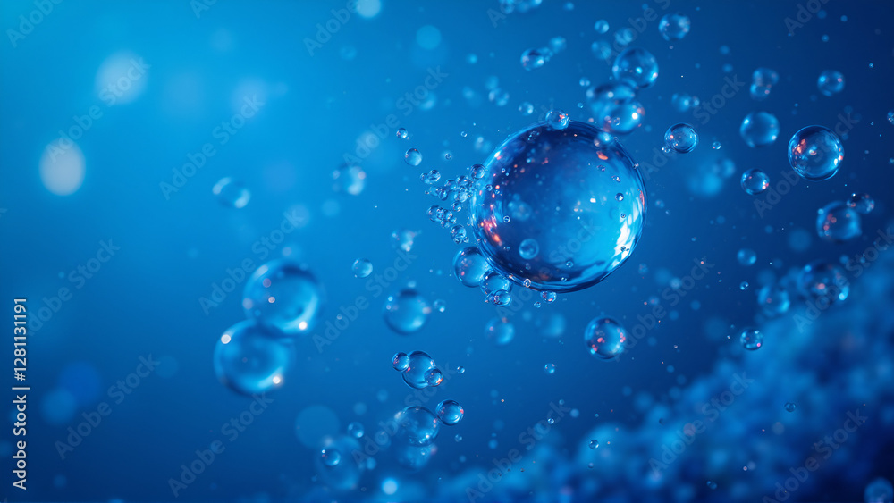 custom made wallpaper toronto digitalMultiple Blue Bubbles Floating in Deep Azure Liquid Environment