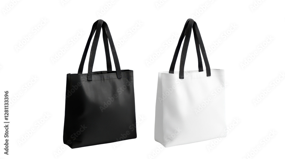 Black and white shopping bag isolated on white background Black and white shopping bag isolated on white background