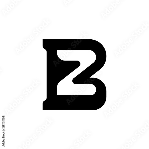 Initial Letter B Z Modern Logo Design