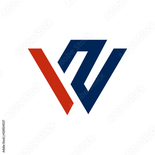 Initial Letter WZ Modern Logo design