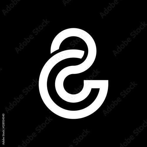 Monogram Letter CS or SC, creative modern vector logo design	