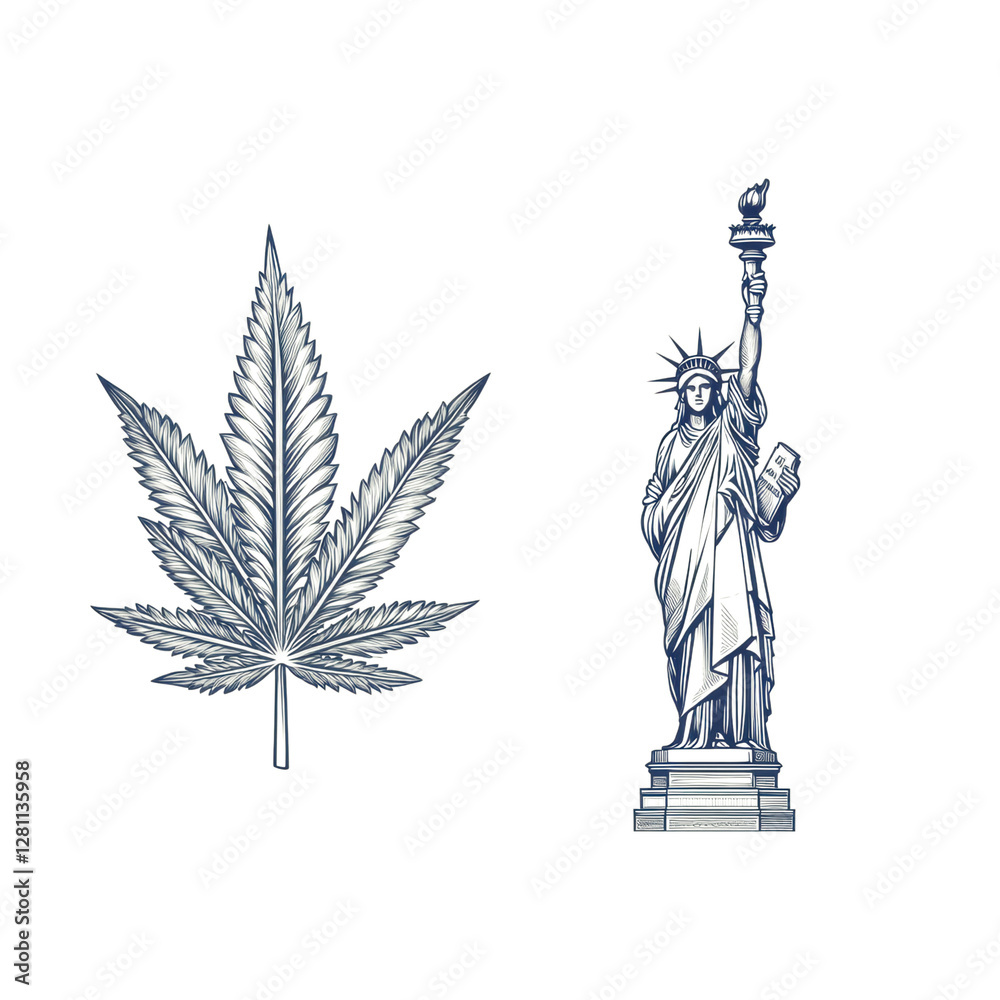 Naklejka premium Statue, leaf, white isolate background