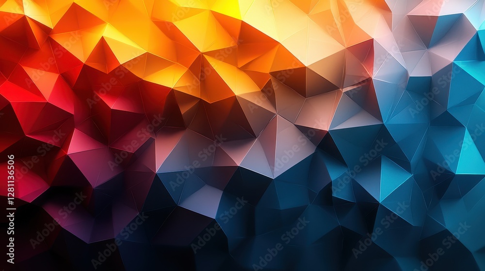 Abstract colorful low-poly background; vibrant geometric texture Abstract colorful low-poly background; vibrant geometric texture