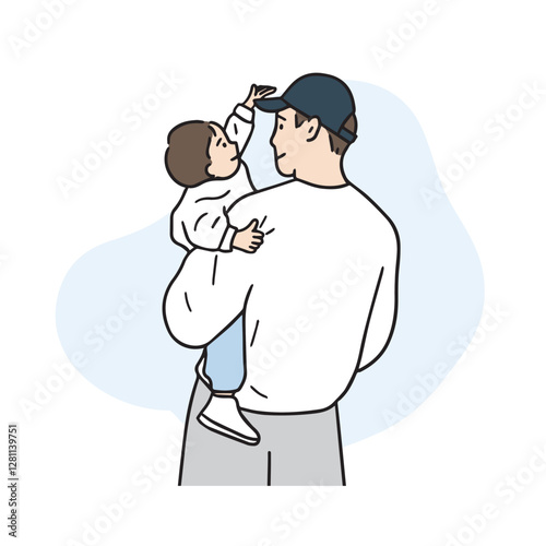 It's an illustration of the father and son's affectionate appearance.