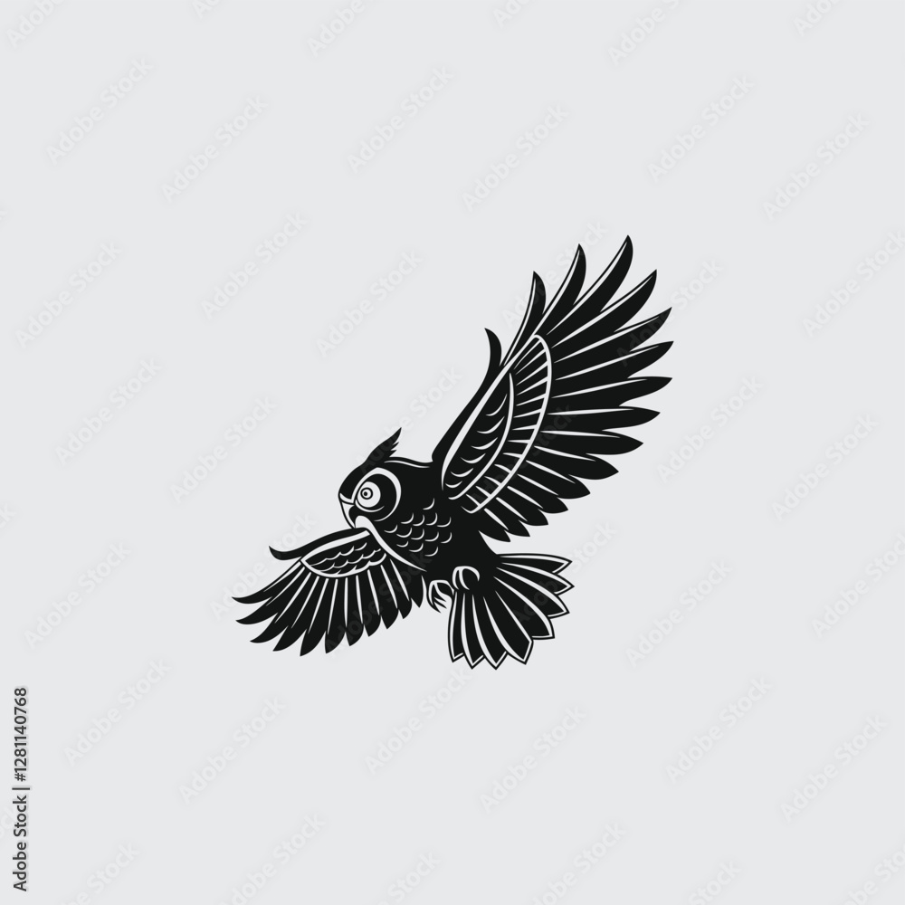 Obraz premium Majestic Flying Eagle Vector Logo – Bold and Dynamic Design 