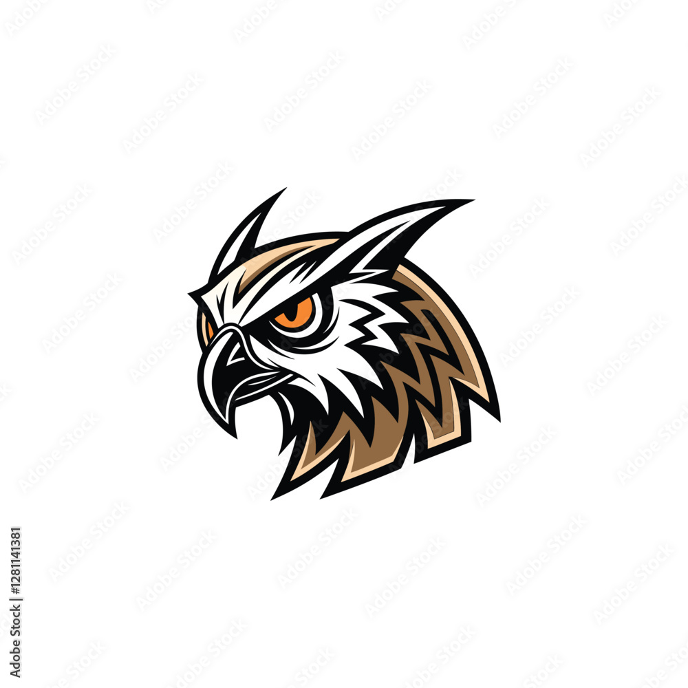 Obraz premium Aggressive Owl Mascot Logo – Sports & Gaming Emblem 