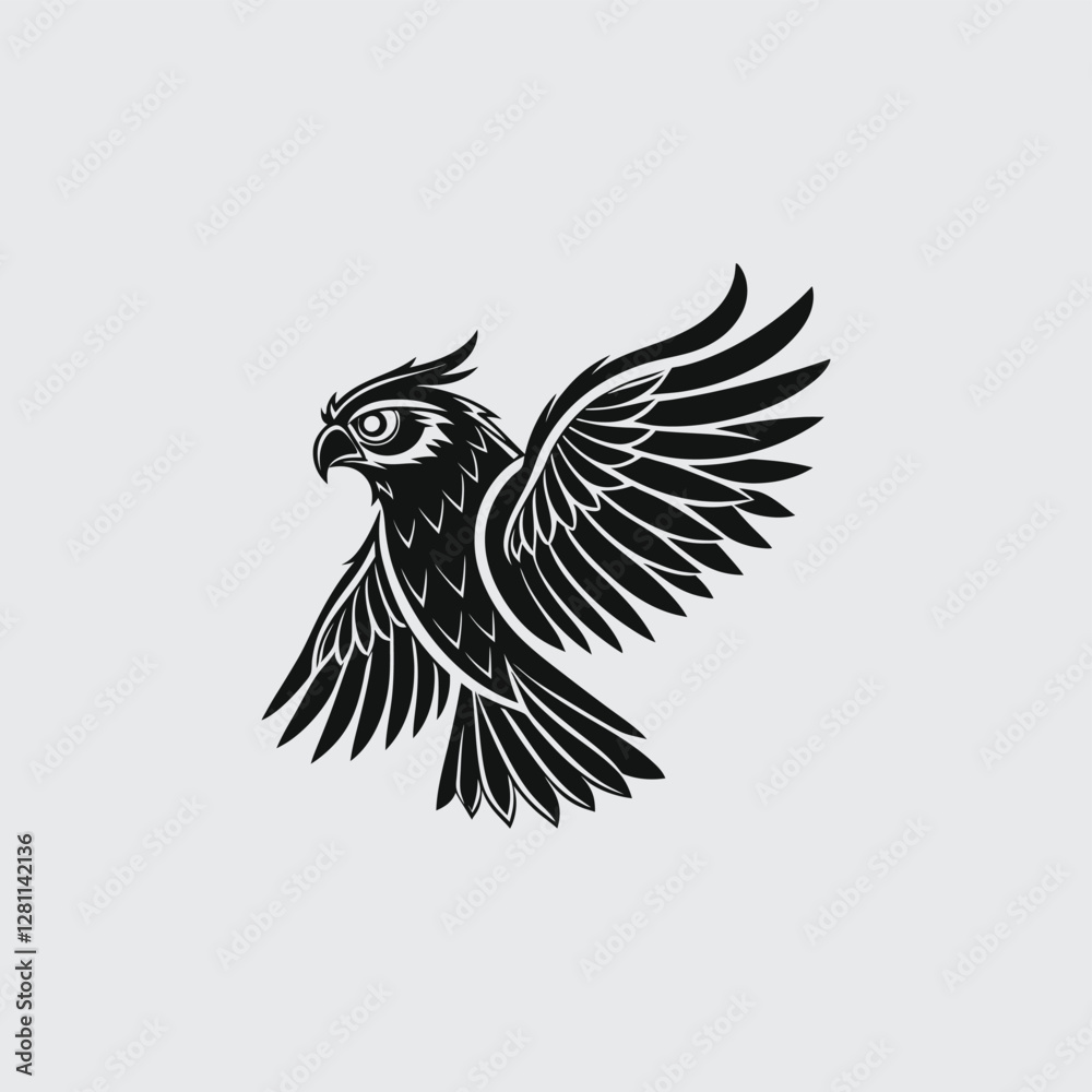 Obraz premium Vintage Owl Logo with Vector Line Art Style 