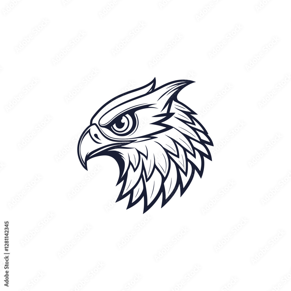 Fototapeta premium Fierce Eagle Head Vector Logo – Bold and Powerful Design 