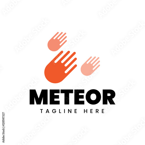 Meteor logo template design isolated on white background.