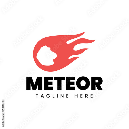 Meteor logo template design isolated on white background.
