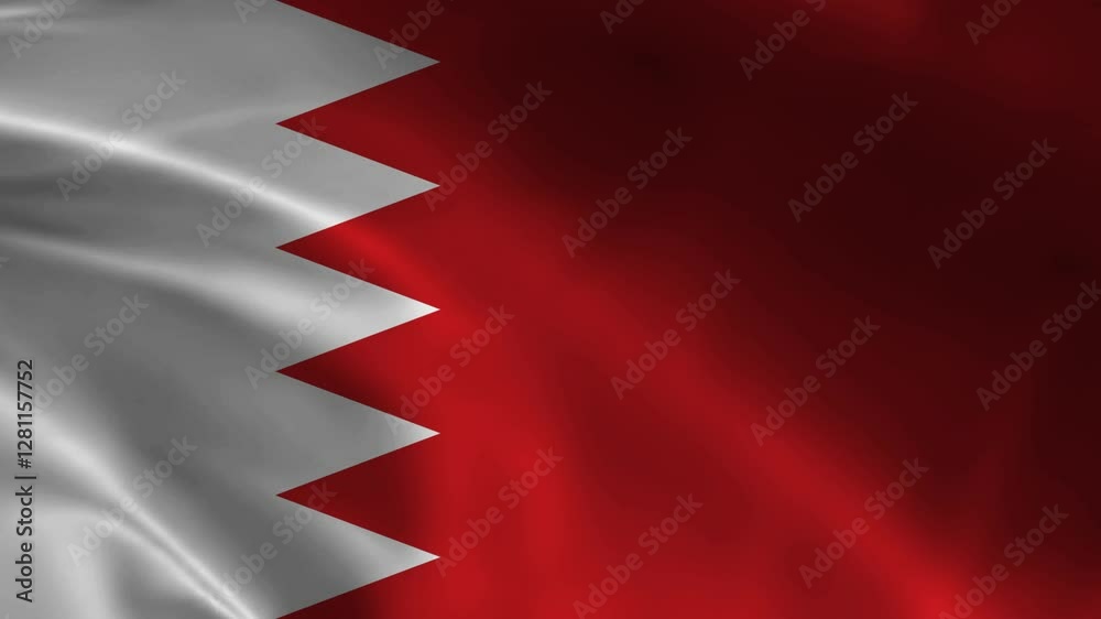 Bahrain waving flag. National 3d Bahrain flag waving.