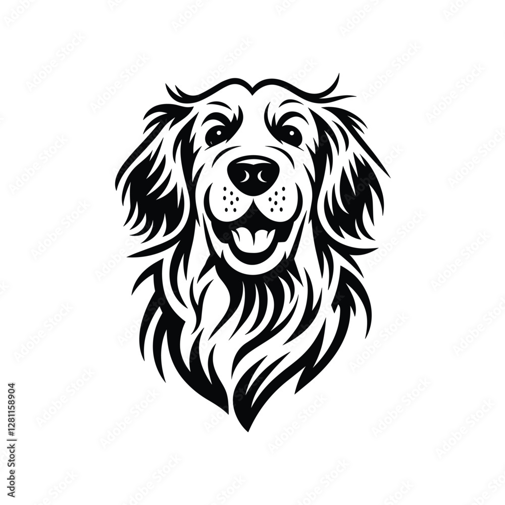 Fototapeta premium Dog Head Silhouette Vector Design
