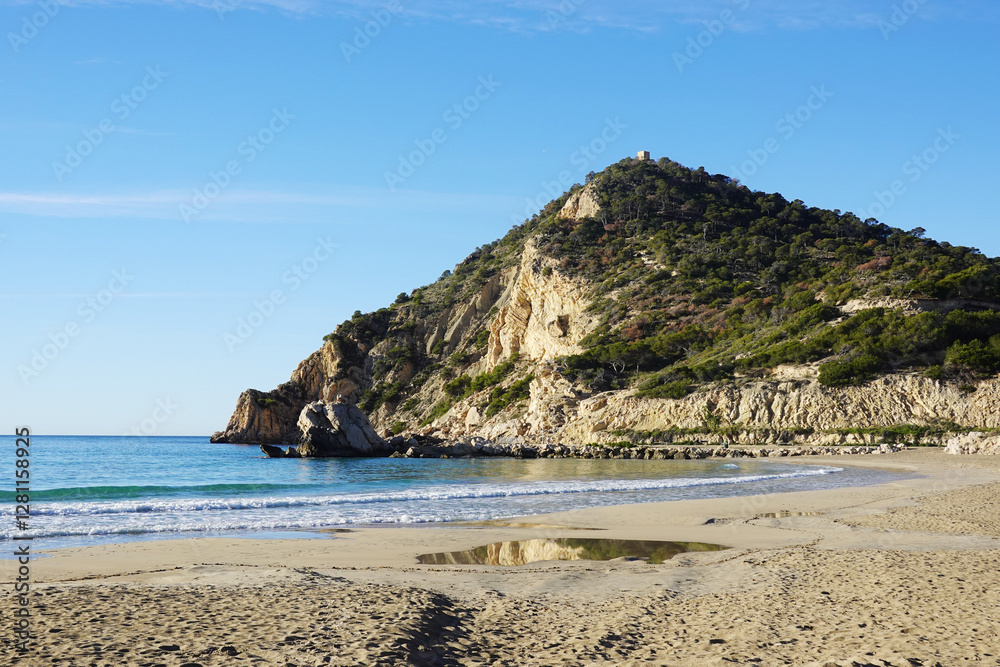 Fototapeta premium The panorama of Finestrat beach in Benidorm, Spain