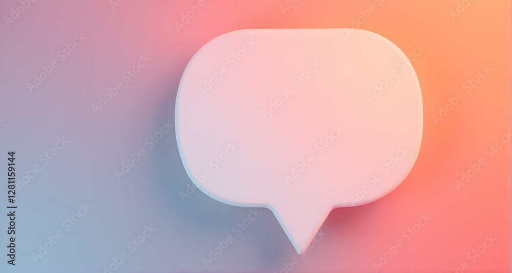 Blank Speech Bubble on Gradient Background Blank Speech Bubble on Gradient Background