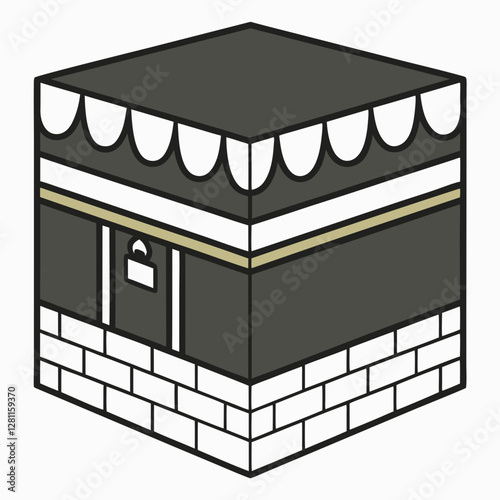 Kaaba Icon – Mecca Islamic Pilgrimage Vector