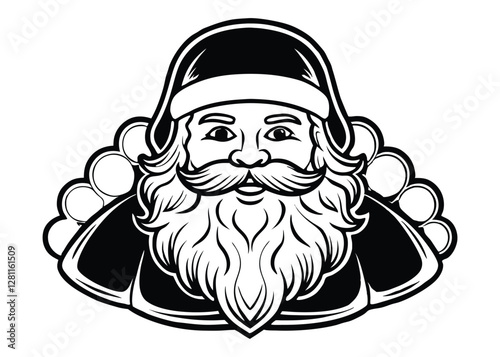 Silhouette of Santa clause isolated on a white background